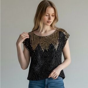 Chic Black and Gold Women's Blouse